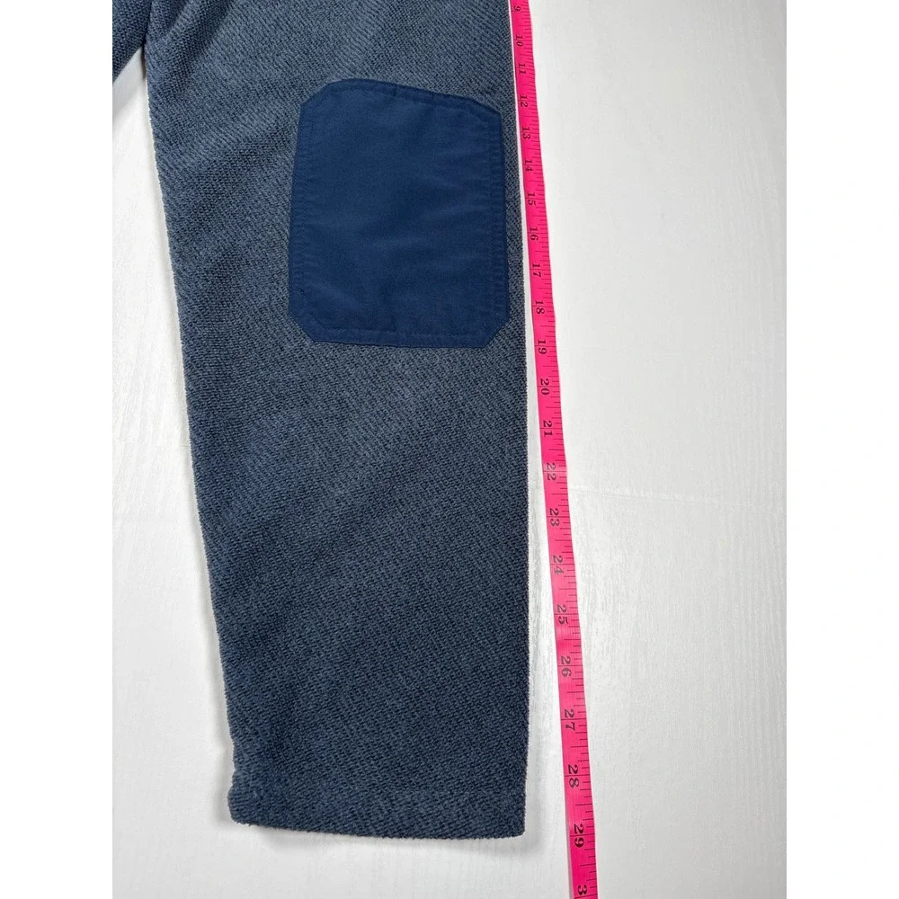 Simply Southern Mens XL Blue Heather Quarter Snap Fleece Pullover Elbow Patches